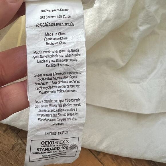 Nestwell Shower Curtain 97 x 67.5" Hemp Cotton Blend Cream Solid - Picture 7 of 9